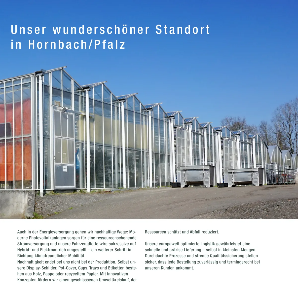 Seite 9 der Imagebroschüre: Unser Standort in Hornbach/Pfalz