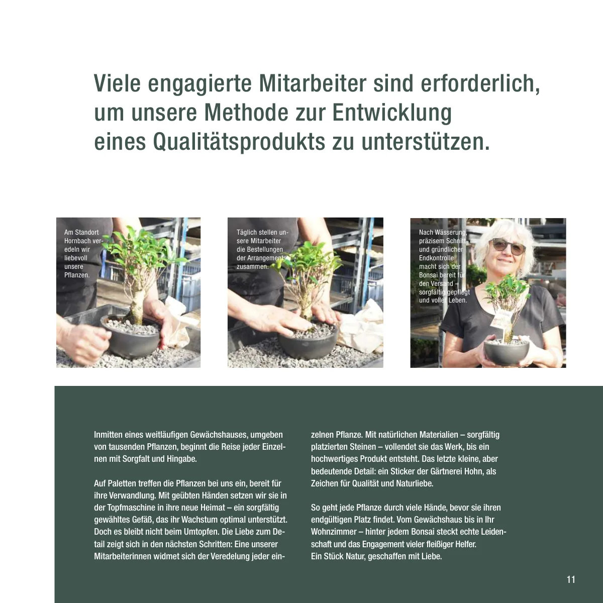 Seite 11 der Imagebroschüre: Die Menschen im Betrieb