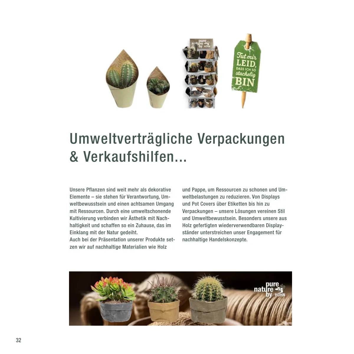 Seite 32 der Imagebroschüre: Umweltverträgliche Verpackungen